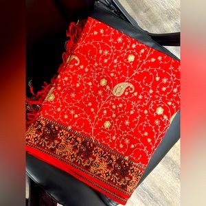 1pc Women's Thick Warm Shawl Scarf With Tassels, Exotic Style, , Double Use